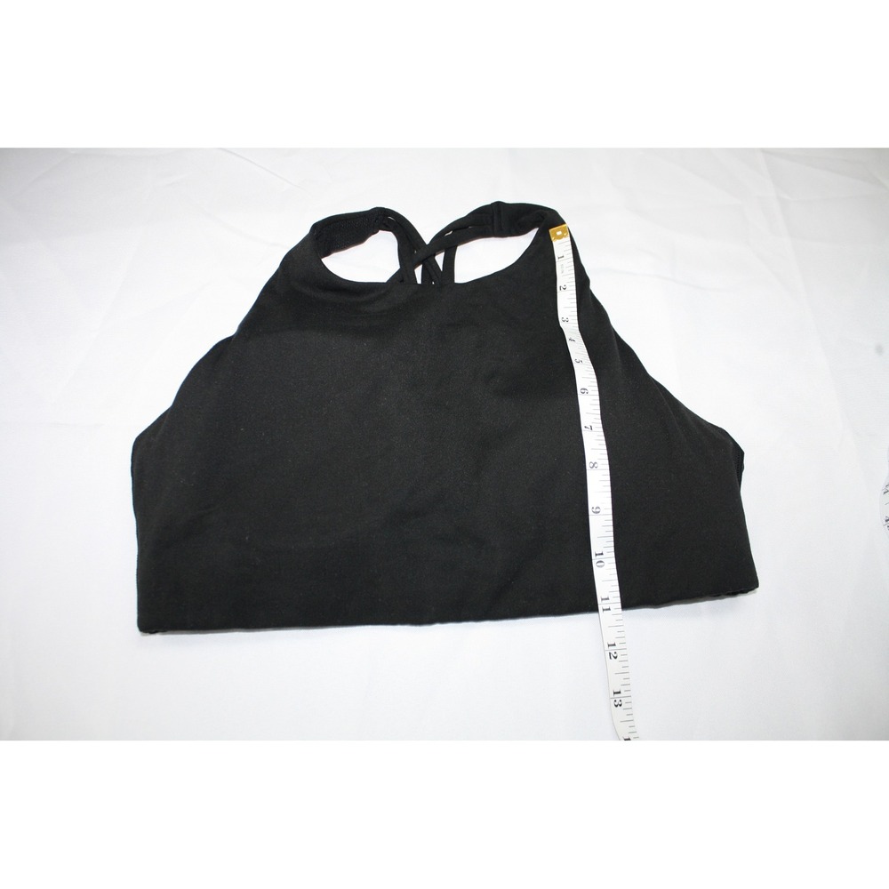 Athleta Black High Neck Strappy Cross Back Sports Bra Medium - Picture 6 of 6